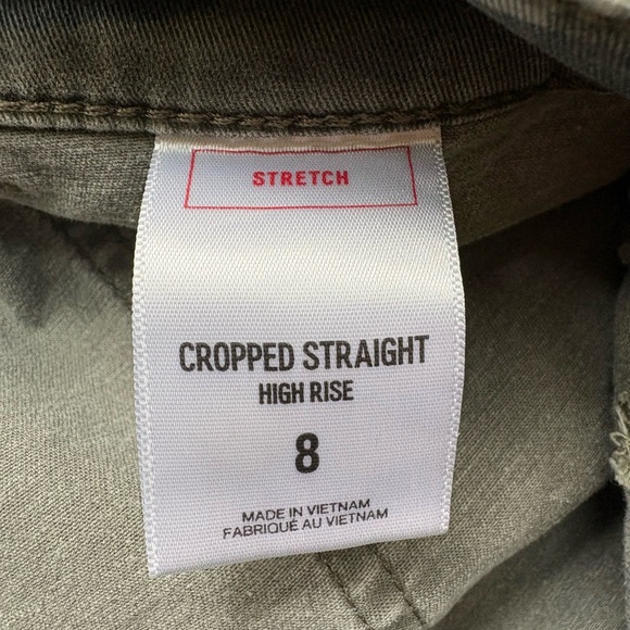 Express Camouflage Cropped Straight High Rise Pants Size 8 - Picture 9 of 13